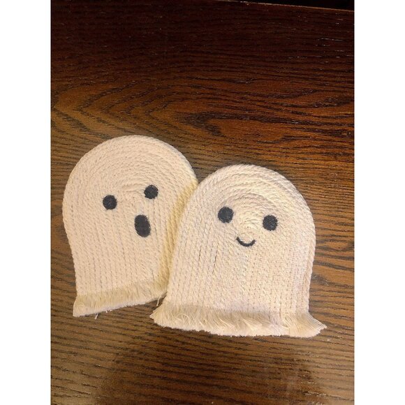 Natural Ghosters Rope Coaster/ Halloween theme/ cotton x 4 - Picture 2 of 5